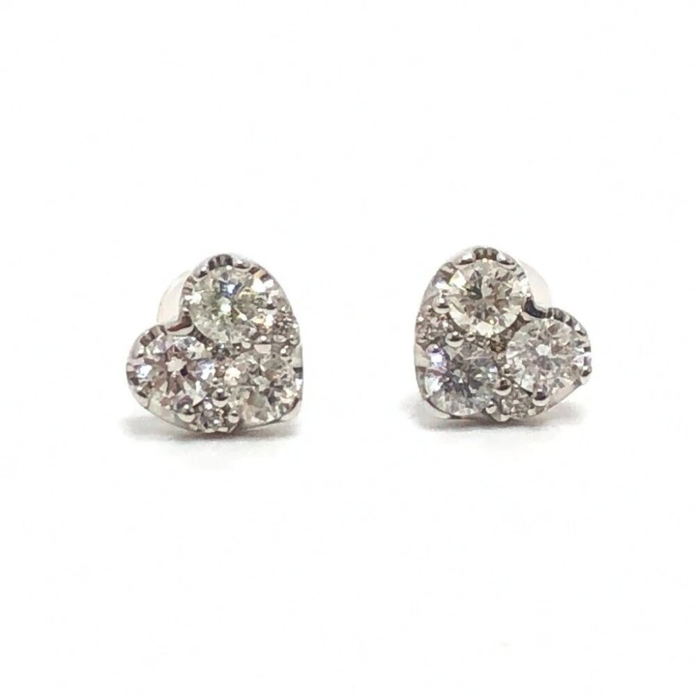 jewelry Pt900 D0.50ct D0.50ct Heart Diamond Earrings Pierce